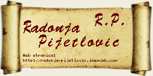 Radonja Pijetlović vizit kartica